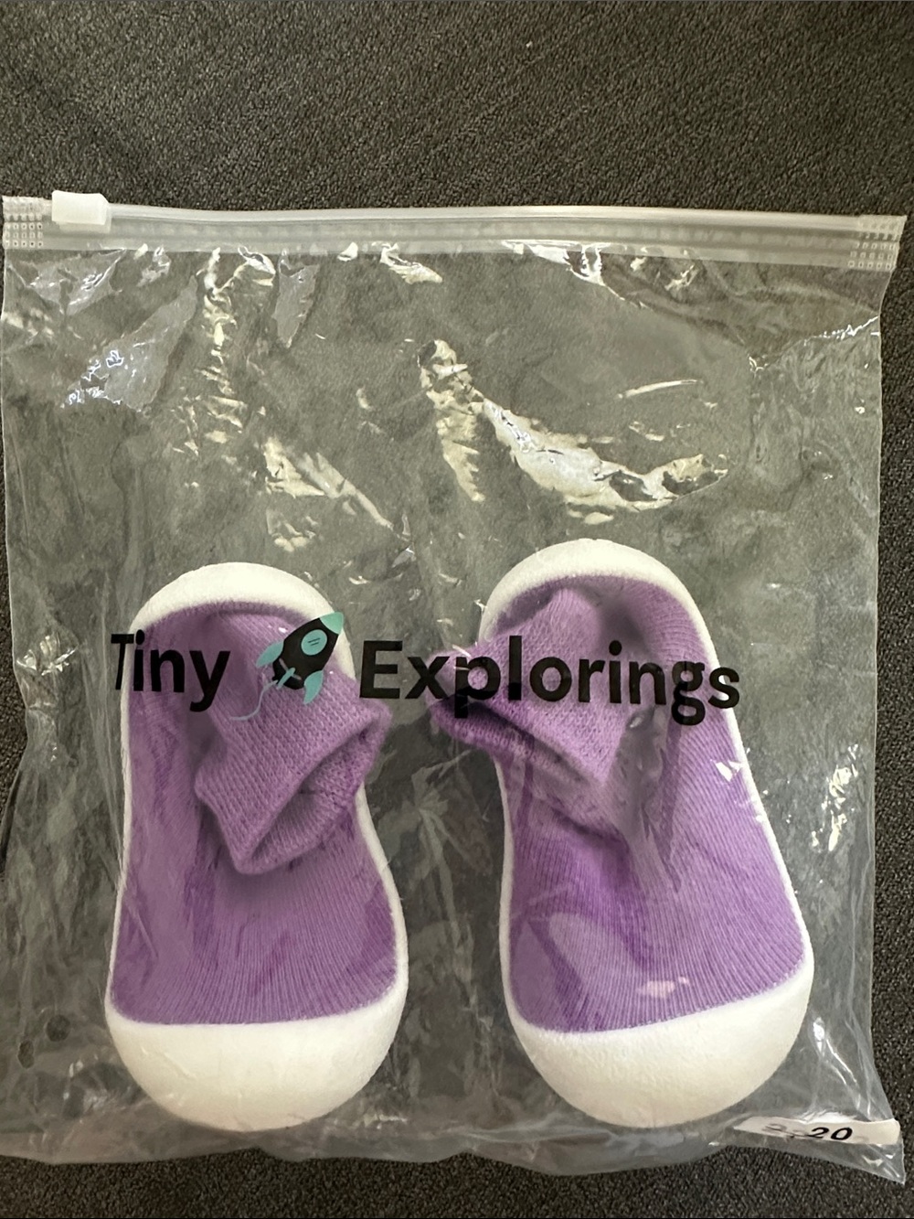 Tiny Explorings Barefoot Purple Slip-On Baby Shoes Slippers 12-18 months